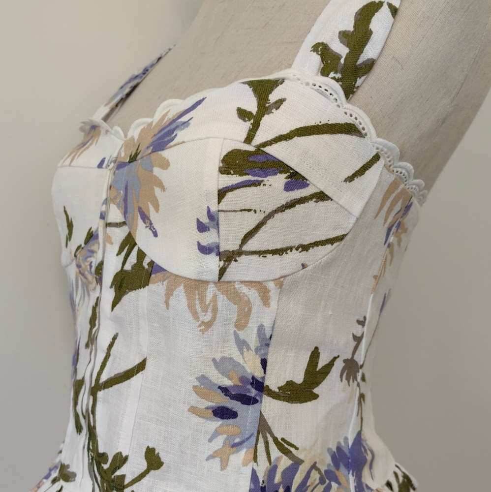 Reformation Anatolia Linen Two Piece Top And Skirt Set - Picture 13 of 15